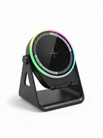 Support Téléphone Chargeur Sans Fil avec Enceinte Induction  LED - 3 en 1 - Image 1